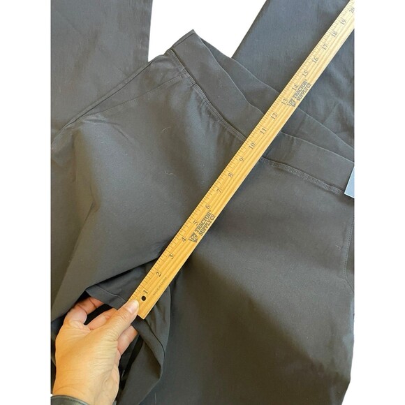 Long Tall Sally Trouser Pants Size 8 Black Stretch Straight Pull On Full Length - Picture 9 of 12